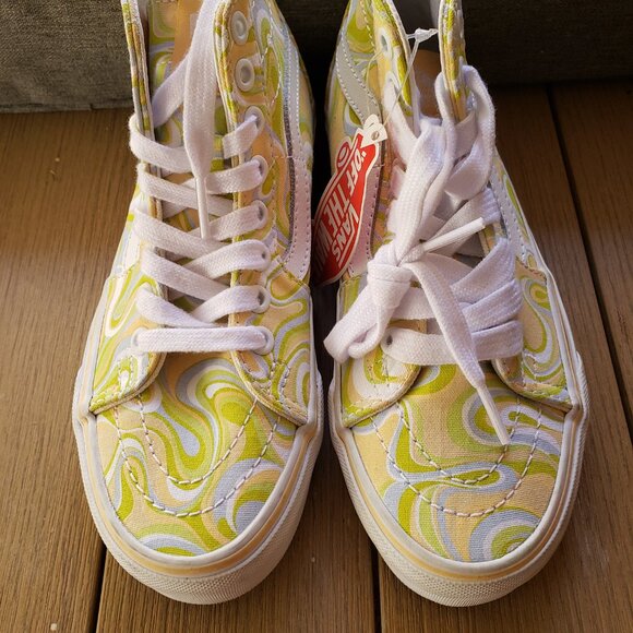 BNWT Vans SK8-HI Tapered 'Yellow Green' swirl (5) KICKS - Picture 9 of 9